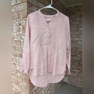 Coldwater Creek Pleated Linen Tunic Top
